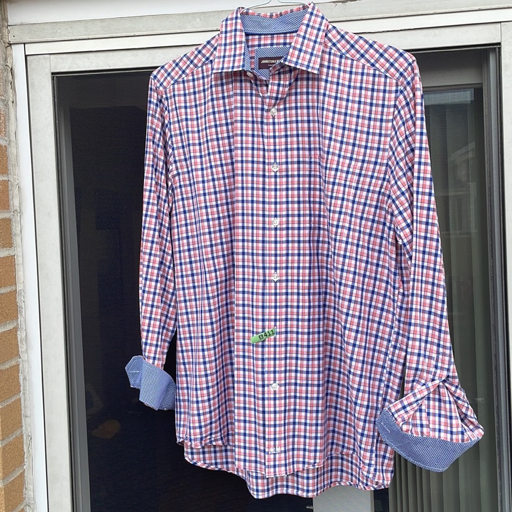 Johnston & Murphy Button Down Designer Shirt - image 1